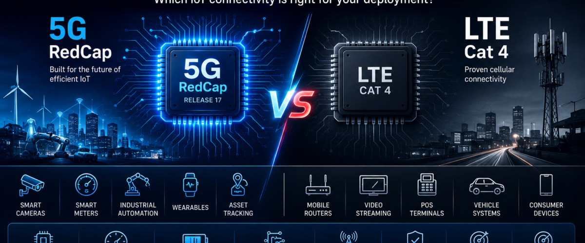 RedCap vs LTE Cat-4: When to Specify Which